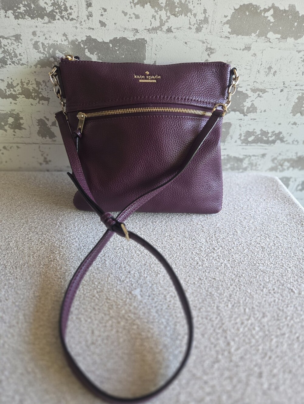 Kate Spade Chester Street Dessi Crossbody Bag Plum Leather WKRU4073